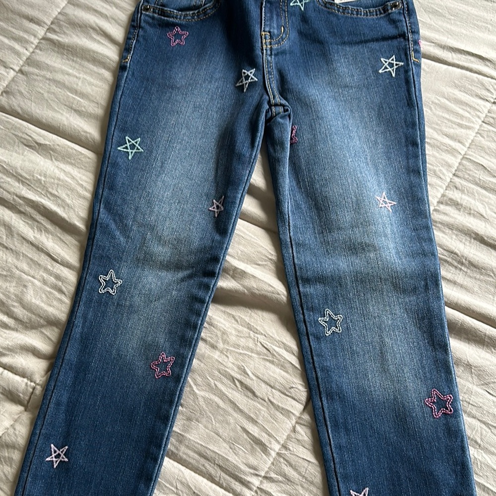 Cat & Jack Blue Distressed Star Jeans